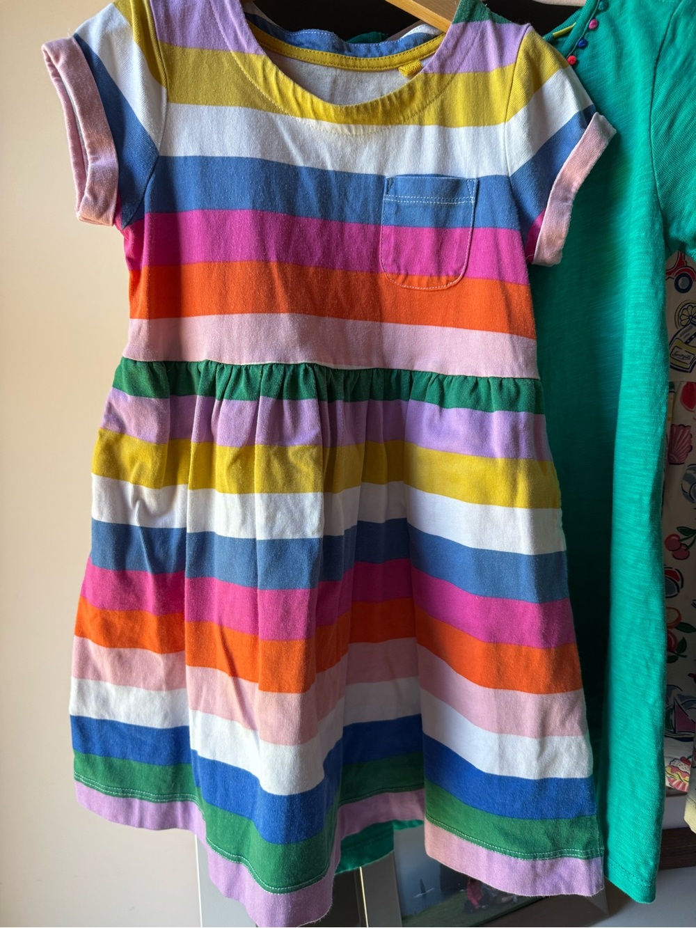 Mini Boden Girls' Multicolor Stripe Cotton Dress